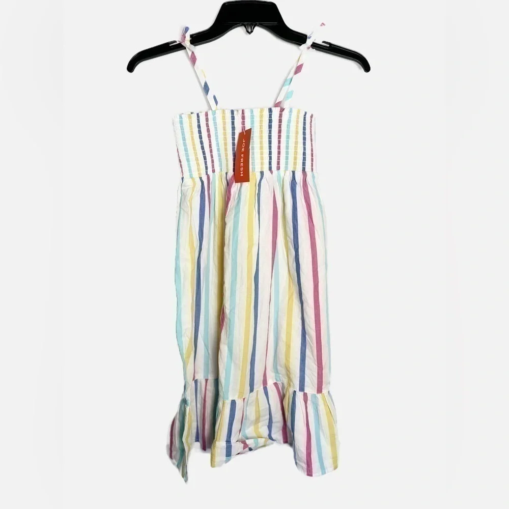 NWT Joe Fresh Rainbow Striped Girls Summer Dress